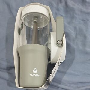 Anna Jasmine Glass Bottle with White and Gold Accents